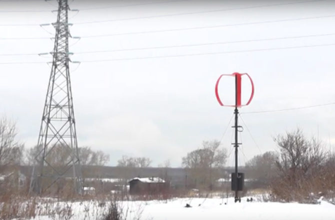 В Соликамске установлен первый ветрогенератор